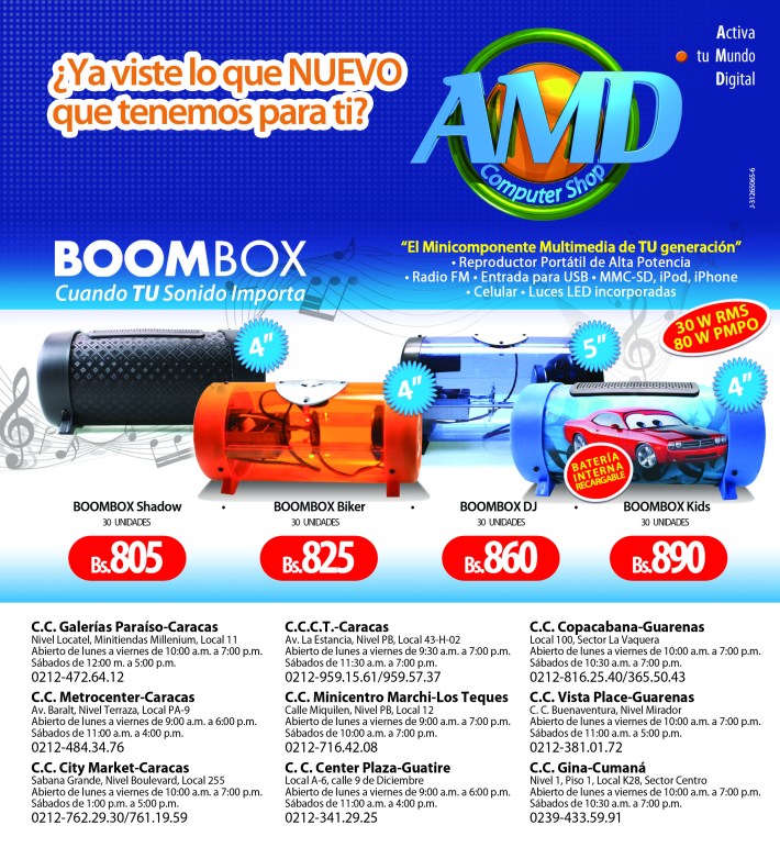 Precios especiales de Boombox en AMD Compuer Shop para el Dia del Padre
